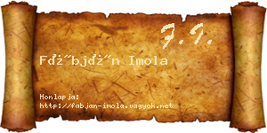 Fábján Imola névjegykártya